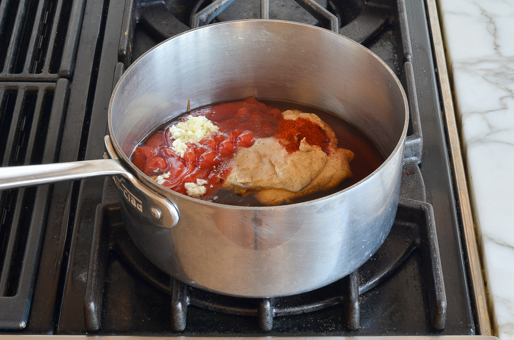 sauce ingredients in saucepan