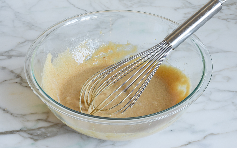 Whisk in a bowl of brown sugar mixture.