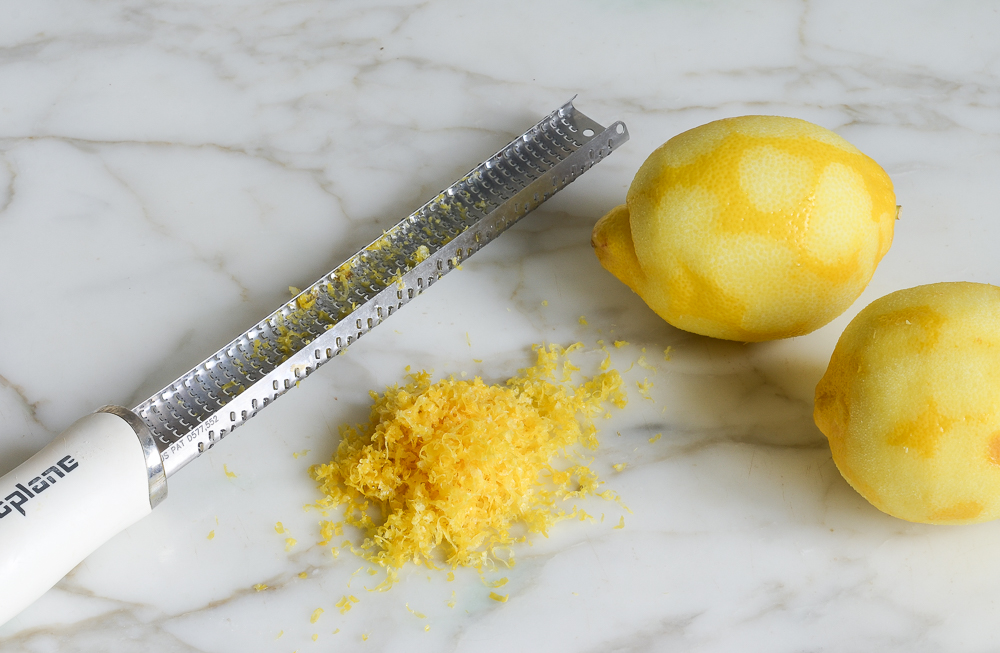 zesting the lemons