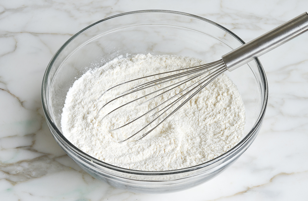 flour, baking soda, and salt