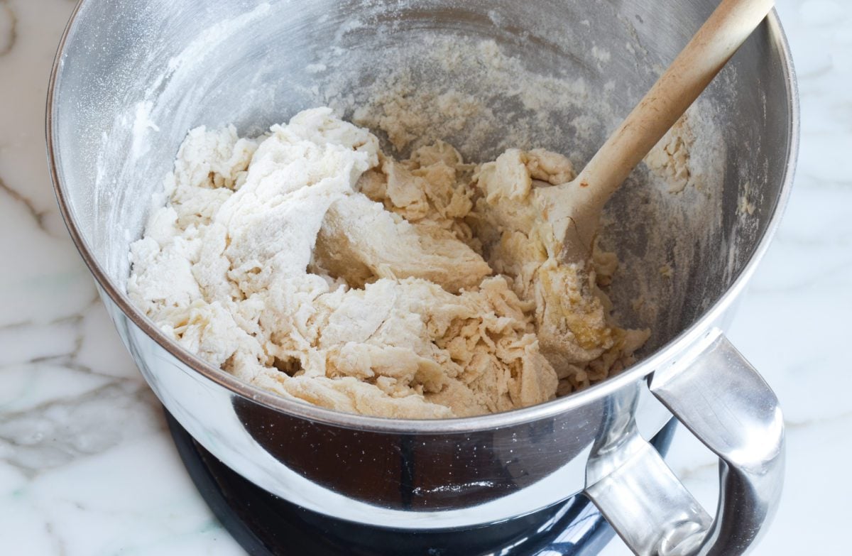 shaggy mass of pizza dough
