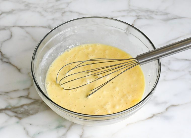 whisked egg mixture