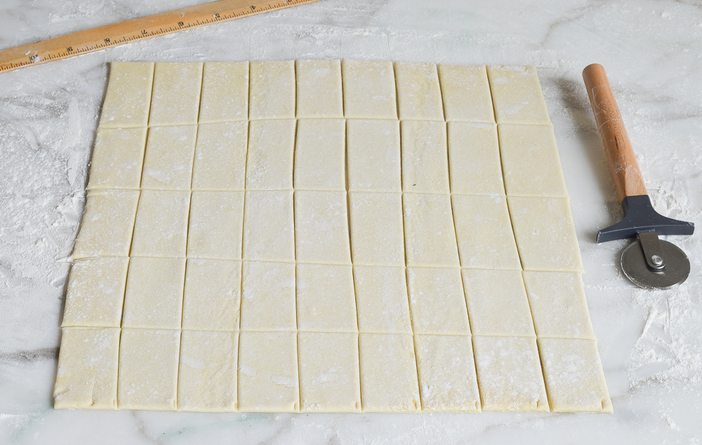 cut puff pastry sheet