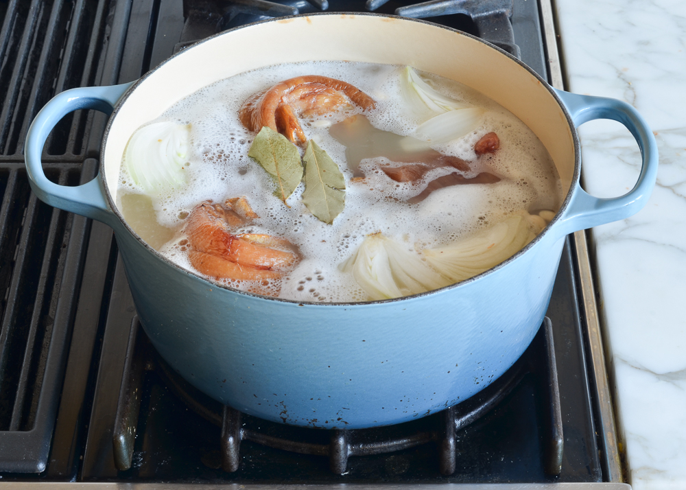 bringing soup to a boil