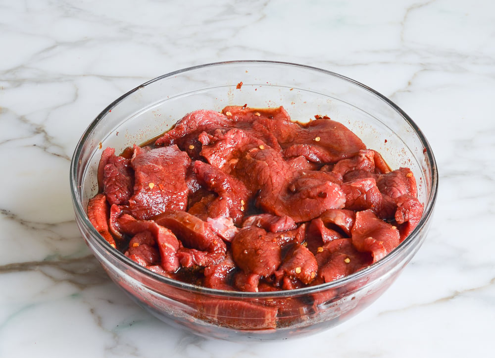 marinate the beef