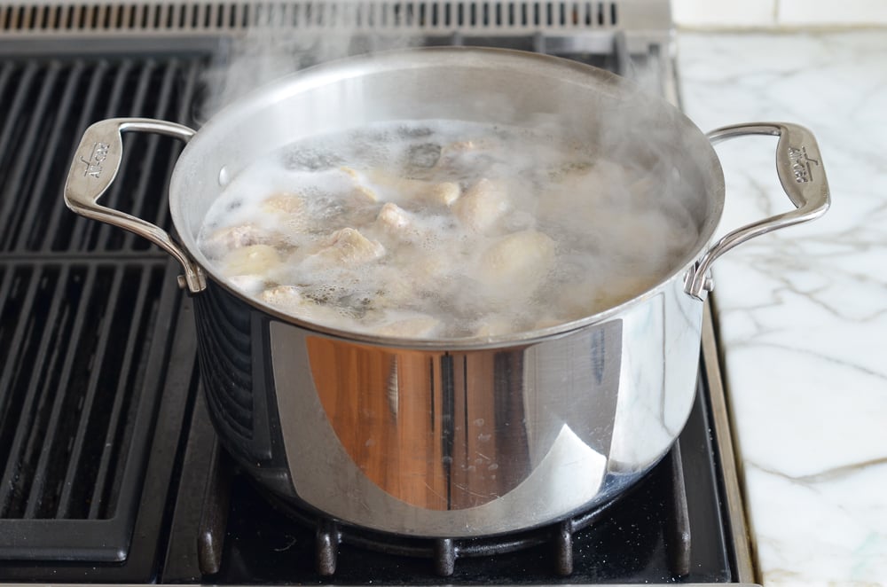 parboiling the chicken wings