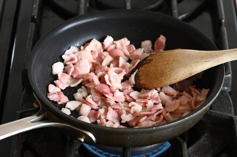 bacon in skillet