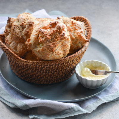 Basket of Passover rolls.