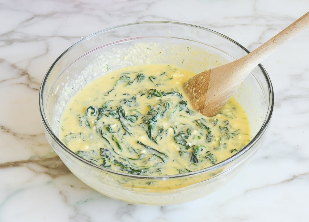 Greek spinach pie batter