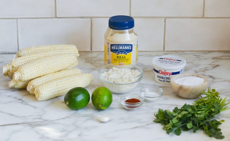 ingredients for Mexican street corn