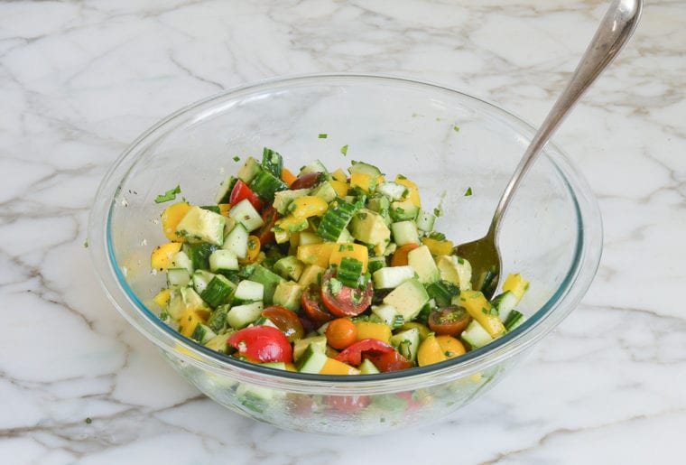 tossed avocado salad