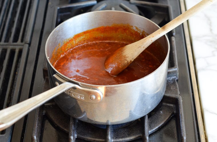 simmering bbq sauce