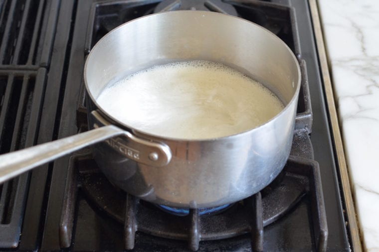 simmering milk