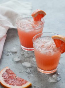 Two glasses of grapefruit crush.
