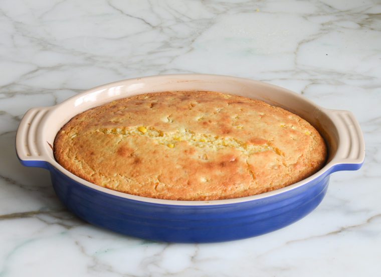 spoon bread fresh out of the oven