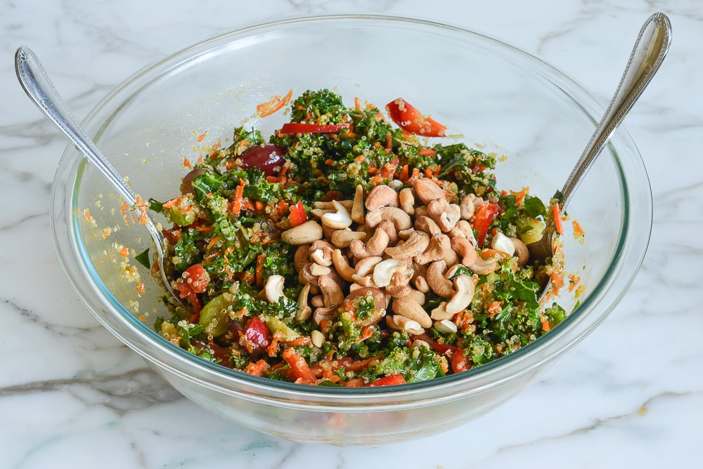 Autumn Kale and Quinoa Salad with Chutney Dressing Once Upon a Chef