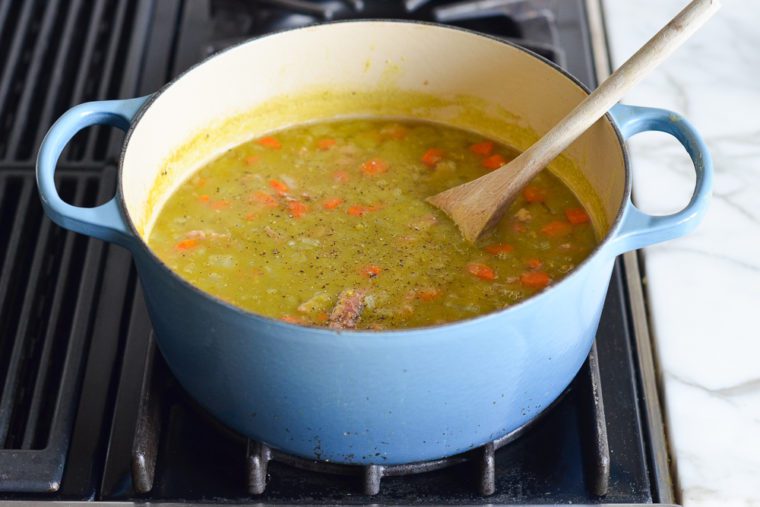 finished split pea soup