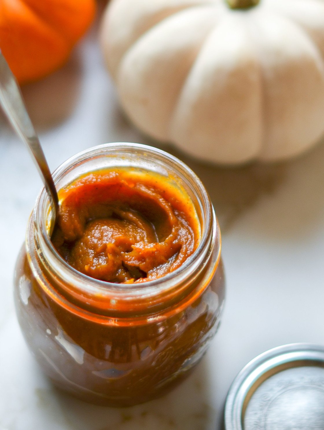 Jar of pumpkin butter.