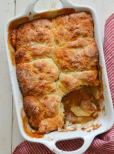 Apple cobbler with a piece missing.