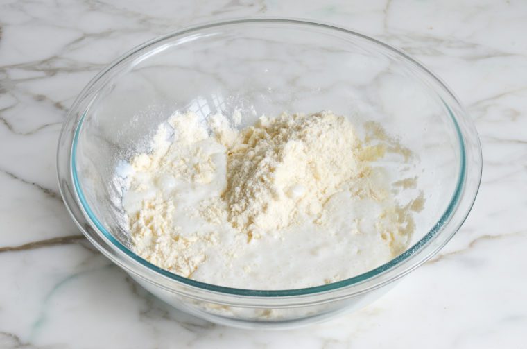 adding buttermilk to biscuit topping