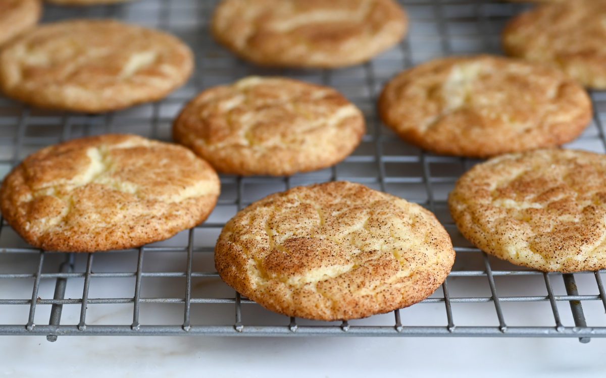 Snickerdoodles cooling on rack