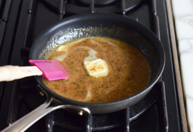 mounting the sauce with butter
