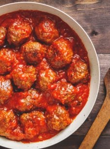 Bowl of turkey meatballs.