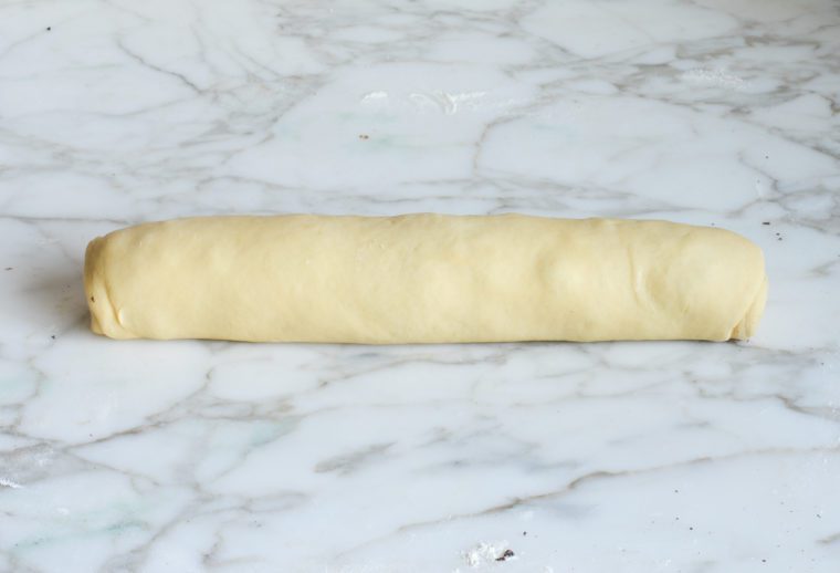 babka dough rolled into a log