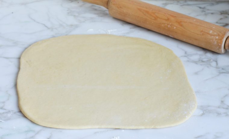 rolling the babka dough