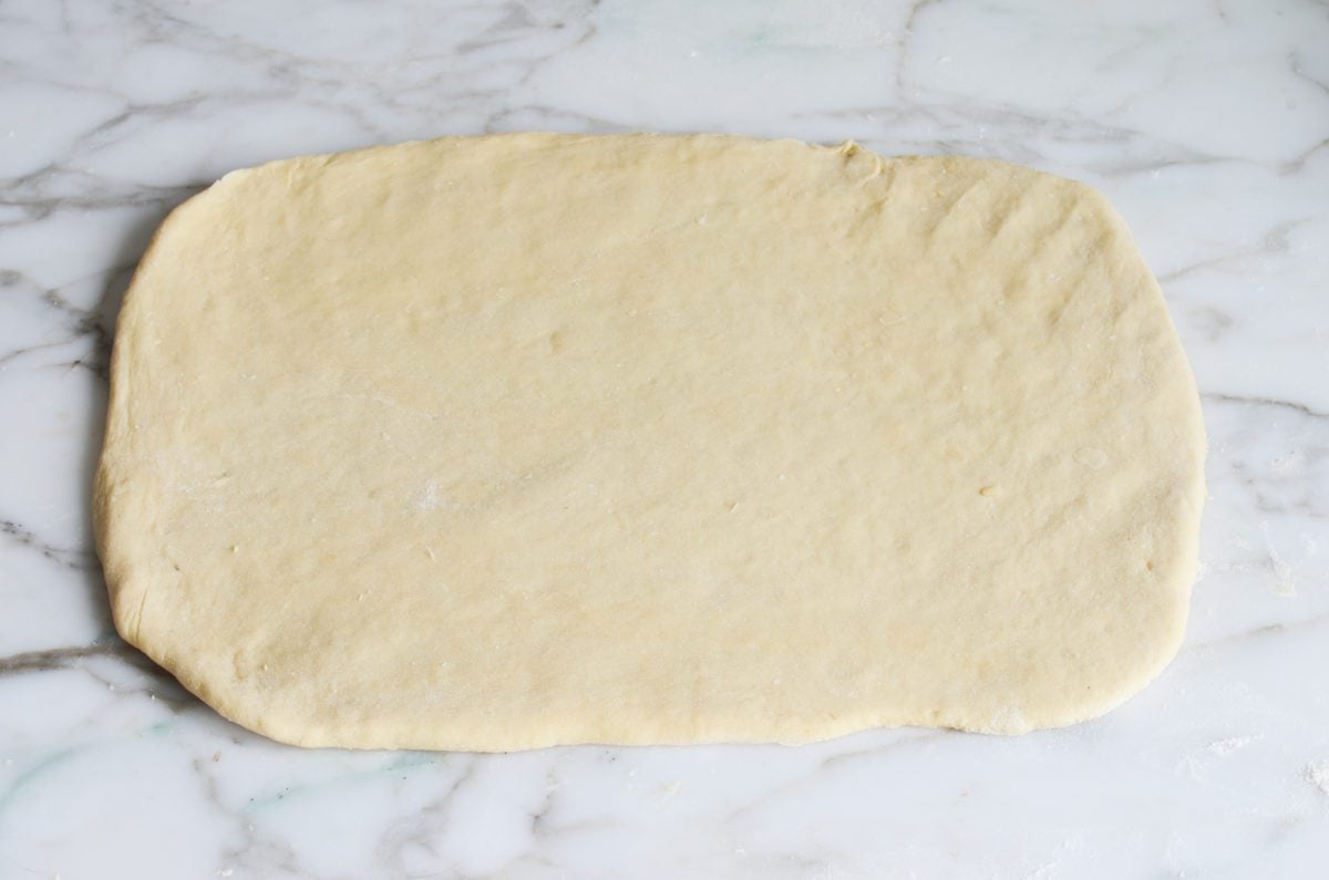 dough rolled into a rectangle