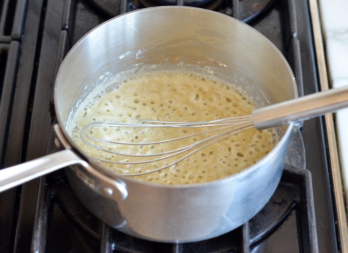 whisking the roux