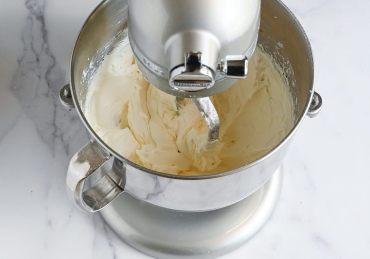cream cheese frosting in mixer