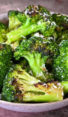 Bowl of garlicky roasted broccoli.