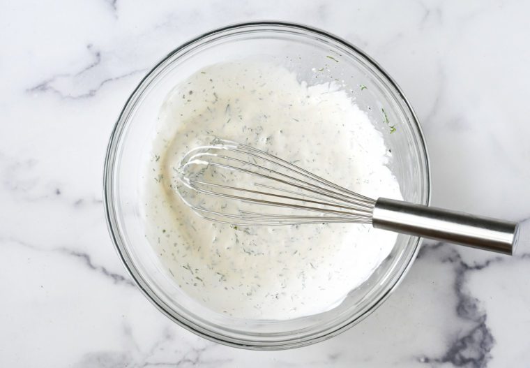 whisked creamy cucumber salad dressing