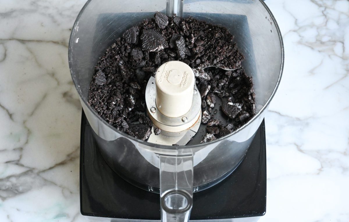 oreo pieces after processing