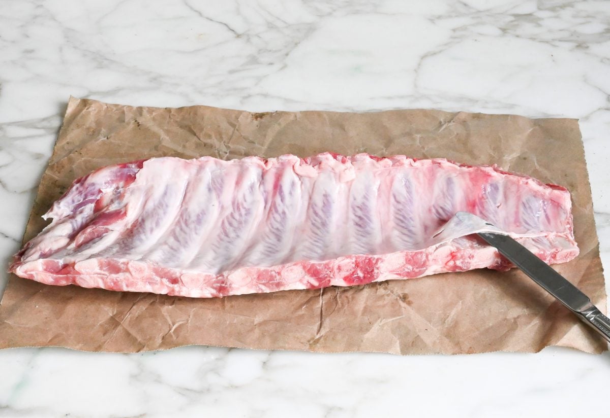 removing the baby back ribs membrane