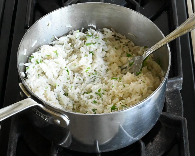 fluffed cilantro lime rice