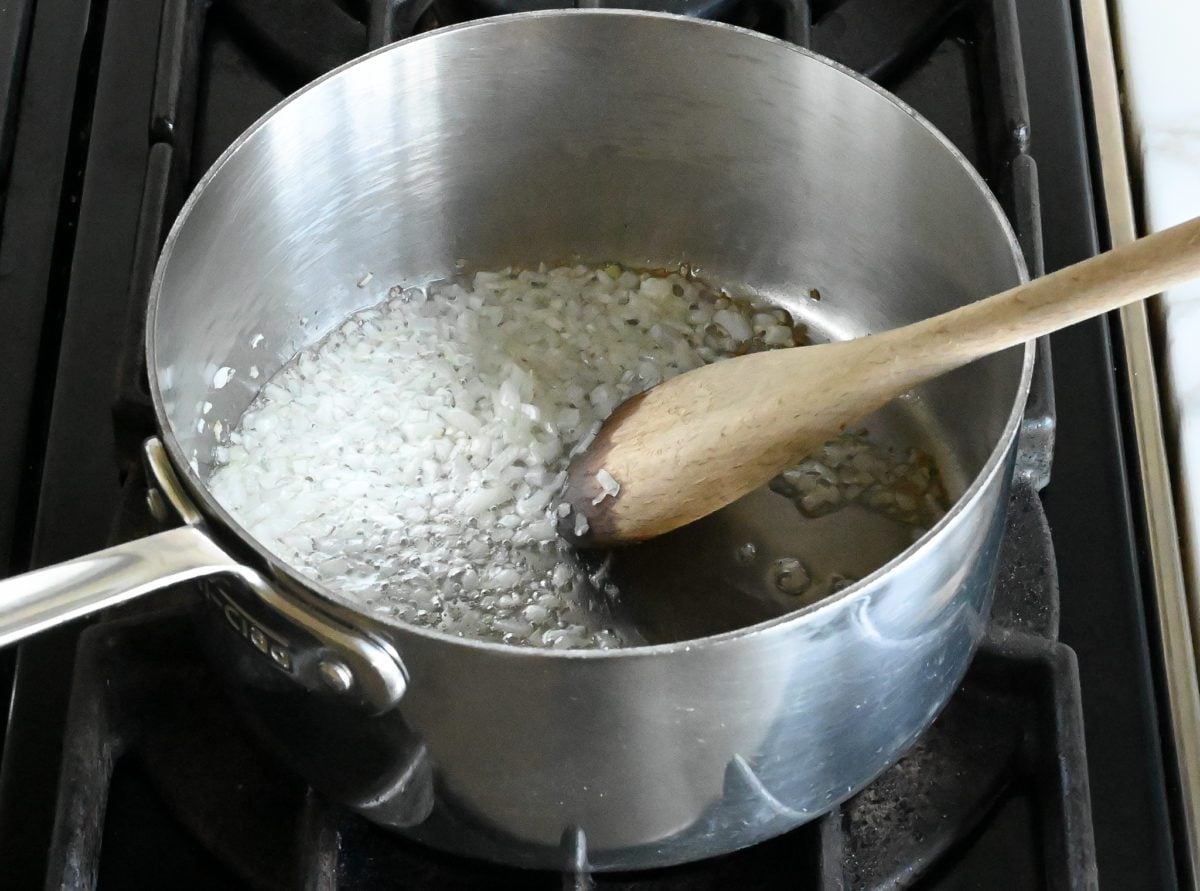 sautéing minced onions 