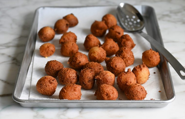 hush puppies on paper towels