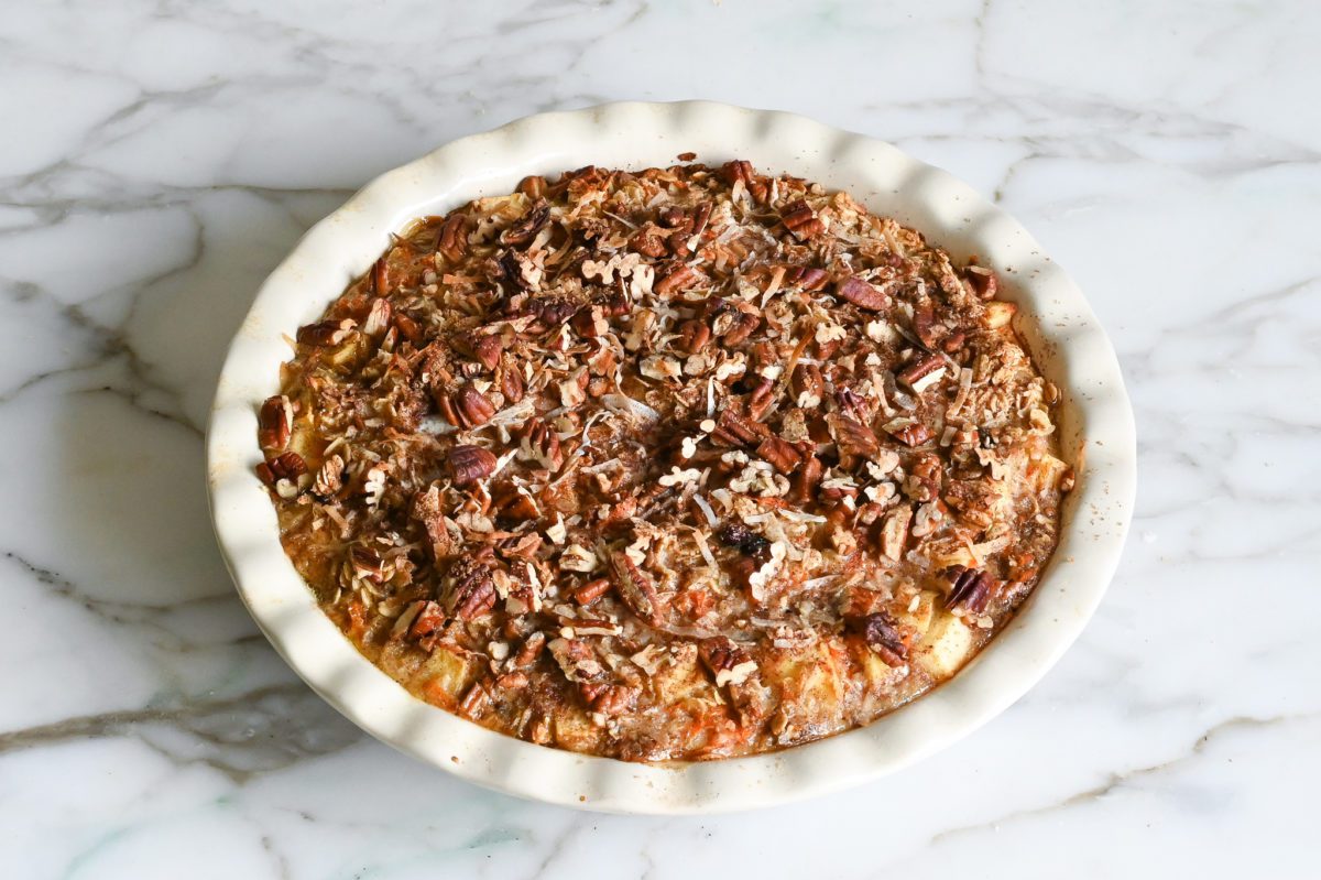 baked oatmeal fresh out of the oven
