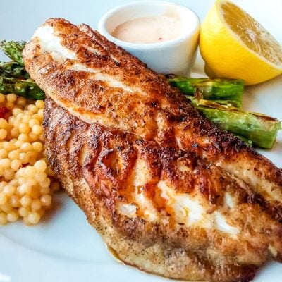 blackened tilapia on plate