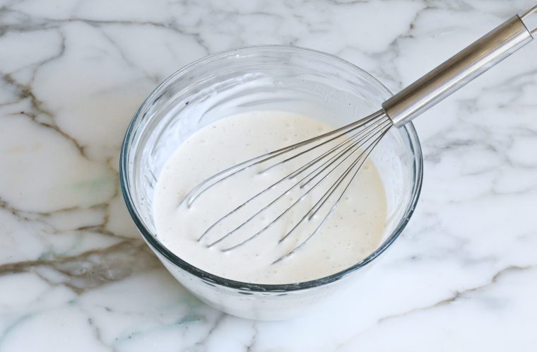 whisked blue cheese dressing base