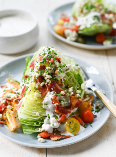 wedge salad with blue cheese dressing.