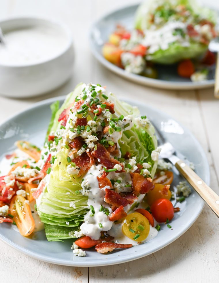 wedge salad with blue cheese dressing.