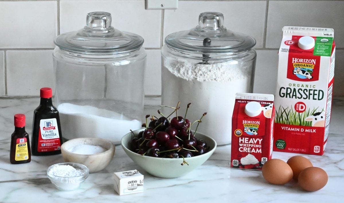 ingredients for cherry clafoutis