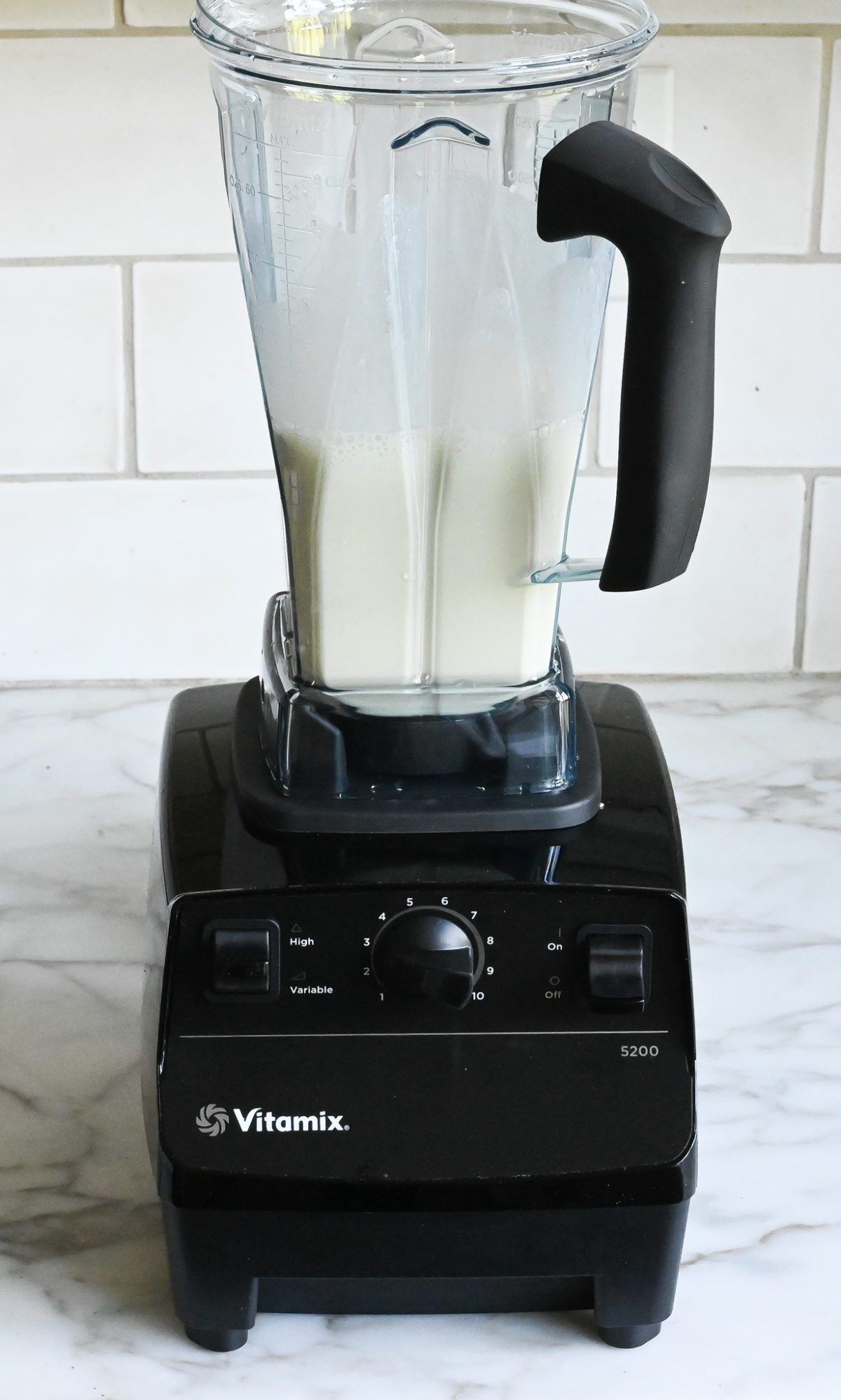 Blender of clafoutis batter.