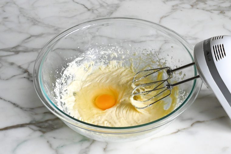 creamed butter and sugar with egg
