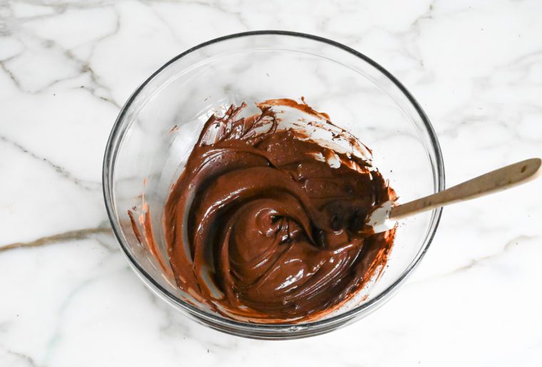 smooth chocolate mixture in bowl