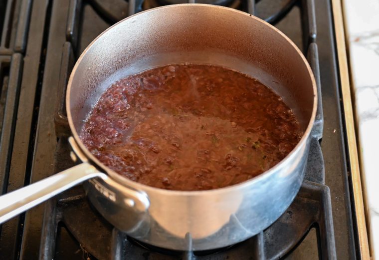 red wine sauce after reducing