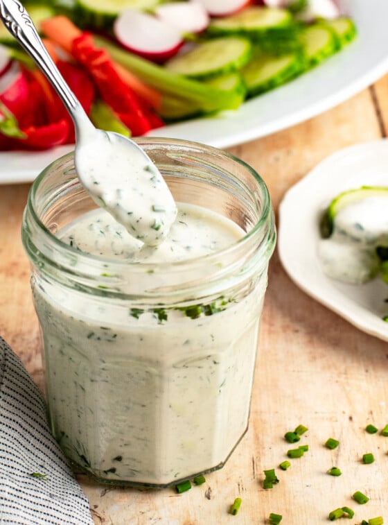 jar of blue cheese dressing